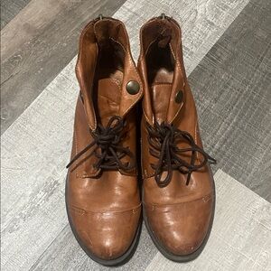 Miz Mooz Lennox Brown Leather Ankle Boots